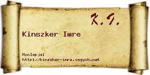 Kinszker Imre névjegykártya